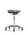 Polyurethane ESD Tractor Sit-Stand with ESD Stationary Glides in ESD Black Polyurethane ESD-PTHBST-CR-NF-EG