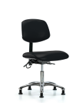 Vinyl ESD Chair - Desk Height with ESD Stationary Glides in ESD Black Vinyl ESD-VDHCH-CR-T0-A0-EG-ESDBLK