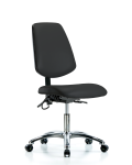 Vinyl ESD Chair - Desk Height with Medium Back & ESD Casters in ESD Black Vinyl ESD-VDHCH-MB-CR-T0-A0-EC-ESDBLK