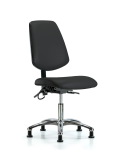 Vinyl ESD Chair - Desk Height with Medium Back & ESD Stationary Glides in ESD Black Vinyl ESD-VDHCH-MB-CR-T0-A0-EG-ESDBLK