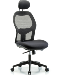 Executive Windrowe Mesh Back Chair with Head Rest & Casters EXE-MDHCH-RG-H1-A0-RC