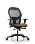 Executive Windova Mesh Back Chair with Standard Adjustable Arms, Taupe Supernova Seat, & Casters EXE-VMDHCH-RG-H0-A1-RC-8809