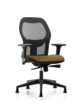 Executive Windova Mesh Back Chair with Standard Adjustable Arms, Taupe Supernova Seat, & Stationary Glides EXE-VMDHCH-RG-H0-A1-RG-8809