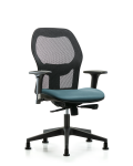 Executive Windova Mesh Back Chair with Standard Adjustable Arms, Storm Supernova Seat, & Stationary Glides EXE-VMDHCH-RG-H0-A1-RG-8822
