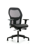 Executive Windova Mesh Back Chair with Standard Adjustable Arms, Carbon Supernova Seat, & Stationary Glides EXE-VMDHCH-RG-H0-A1-RG-8823