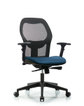 Executive Windova Mesh Back Chair with 3D Adjustable Arms, Marine Blue Supernova Seat, & Casters EXE-VMDHCH-RG-H0-A2-RC-8801