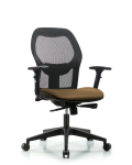 Executive Windova Mesh Back Chair with 3D Adjustable Arms, Taupe Supernova Seat, & Casters EXE-VMDHCH-RG-H0-A2-RC-8809