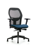 Executive Windova Mesh Back Chair with 3D Adjustable Arms, Marine Blue Supernova Seat, & Stationary Glides EXE-VMDHCH-RG-H0-A2-RG-8801