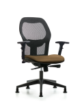 Executive Windova Mesh Back Chair with 3D Adjustable Arms, Taupe Supernova Seat, & Stationary Glides EXE-VMDHCH-RG-H0-A2-RG-8809