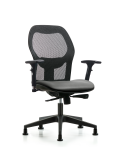 Executive Windova Mesh Back Chair with 3D Adjustable Arms, Sterling Supernova Seat, & Stationary Glides EXE-VMDHCH-RG-H0-A2-RG-8840
