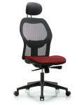Executive Windova Mesh Back Chair with Borscht Supernova Seat, Head Rest, & Casters EXE-VMDHCH-RG-H1-A0-RC-8815