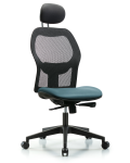 Executive Windova Mesh Back Chair with Storm Supernova Seat, Head Rest, & Casters EXE-VMDHCH-RG-H1-A0-RC-8822