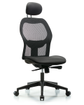 Executive Windova Mesh Back Chair with Carbon Supernova Seat, Head Rest, & Casters EXE-VMDHCH-RG-H1-A0-RC-8823