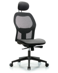 Executive Windova Mesh Back Chair with Sterling Supernova Seat, Head Rest, & Casters EXE-VMDHCH-RG-H1-A0-RC-8840