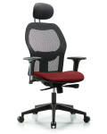 Executive Windova Mesh Back Chair with Borscht Supernova Seat, Head Rest, Standard Adjustable Arms, & Casters EXE-VMDHCH-RG-H1-A1-RC-8815