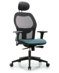 Executive Windova Mesh Back Chair with Storm Supernova Seat, Head Rest, Standard Adjustable Arms, & Casters EXE-VMDHCH-RG-H1-A1-RC-8822