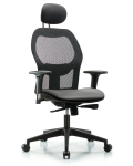Executive Windova Mesh Back Chair with Sterling Supernova Seat, Head Rest, Standard Adjustable Arms, & Casters EXE-VMDHCH-RG-H1-A1-RC-8840