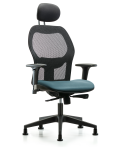 Executive Windova Mesh Back Chair with Storm Supernova Seat, Head Rest, Standard Adjustable Arms, & Stationary Glides EXE-VMDHCH-RG-H1-A1-RG-8822