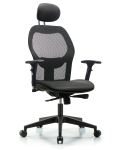 Executive Windova Mesh Back Chair with Carbon Supernova Seat, Head Rest, 3D Adjustable Arms, & Casters EXE-VMDHCH-RG-H1-A2-RC-8823
