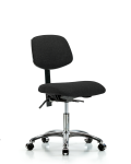 Fabric Chair Chrome - Desk Height with Casters in Black Fabric FDHCH-CR-T0-A0-CC-F42