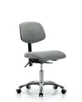Fabric Chair Chrome - Desk Height with Casters in Gray Fabric FDHCH-CR-T0-A0-CC-F44
