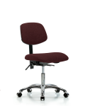 Fabric Chair Chrome - Desk Height with Seat Tilt & Casters in Burgundy Fabric FDHCH-CR-T1-A0-CC-F41
