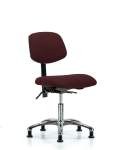 Fabric Chair Chrome - Desk Height with Seat Tilt & Stationary Glides in Burgundy Fabric FDHCH-CR-T1-A0-RG-F41