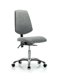 Fabric Chair Chrome - Desk Height with Medium Back & Casters in Gray Fabric FDHCH-MB-CR-T0-A0-CC-F44