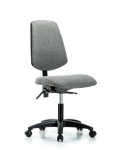 Fabric Chair - Desk Height with Medium Back & Casters in Gray Fabric FDHCH-MB-RG-T0-A0-RC-F44