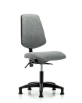 Fabric Chair - Desk Height with Medium Back & Stationary Glides in Gray Fabric FDHCH-MB-RG-T0-A0-RG-F44