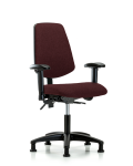 Fabric Chair - Desk Height with Medium Back, Adjustable Arms, & Stationary Glides in Burgundy Fabric FDHCH-MB-RG-T0-A1-RG-F41