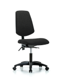 Fabric Chair - Desk Height with Medium Back, Seat Tilt, & Casters in Black Fabric FDHCH-MB-RG-T1-A0-RC-F42