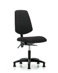 Fabric Chair - Desk Height with Medium Back, Seat Tilt, & Stationary Glides in Black Fabric FDHCH-MB-RG-T1-A0-RG-F42
