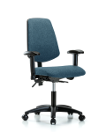 Fabric Chair - Desk Height with Medium Back, Seat Tilt, Adjustable Arms, & Casters in Blue Fabric FDHCH-MB-RG-T1-A1-RC-F43