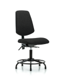 Fabric Chair - Desk Height with Round Tube Base, Medium Back, & Stationary Glides in Black Fabric FDHCH-MB-RT-T0-A0-RG-F42