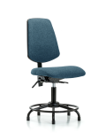 Fabric Chair - Desk Height with Round Tube Base, Medium Back, & Stationary Glides in Blue Fabric FDHCH-MB-RT-T0-A0-RG-F43