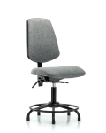 Fabric Chair - Desk Height with Round Tube Base, Medium Back, Seat Tilt, & Stationary Glides in Gray Fabric FDHCH-MB-RT-T1-A0-RG-F44