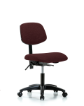 Fabric Chair - Desk Height with Casters in Burgundy Fabric FDHCH-RG-T0-A0-RC-F41