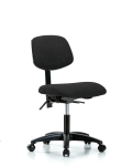 Fabric Chair - Desk Height with Seat Tilt & Casters in Black Fabric FDHCH-RG-T1-A0-RC-F42