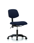 Fabric Chair - Desk Height with Seat Tilt & Casters in Navy Fabric FDHCH-RG-T1-A0-RC-F45
