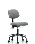 Fabric Chair - Desk Height with Round Tube Base & Casters in Gray Fabric FDHCH-RT-T0-A0-RC-F44