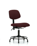 Fabric Chair - Desk Height with Round Tube Base & Stationary Glides in Burgundy Fabric FDHCH-RT-T0-A0-RG-F41