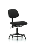 Fabric Chair - Desk Height with Round Tube Base & Stationary Glides in Black Fabric FDHCH-RT-T0-A0-RG-F42