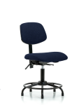 Fabric Chair - Desk Height with Round Tube Base & Stationary Glides in Navy Fabric FDHCH-RT-T0-A0-RG-F45