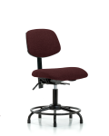 Fabric Chair - Desk Height with Round Tube Base, Seat Tilt, & Stationary Glides in Burgundy Fabric FDHCH-RT-T1-A0-RG-F41