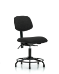 Fabric Chair - Desk Height with Round Tube Base, Seat Tilt, & Stationary Glides in Black Fabric FDHCH-RT-T1-A0-RG-F42