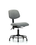 Fabric Chair - Desk Height with Round Tube Base, Seat Tilt, & Stationary Glides in Gray Fabric FDHCH-RT-T1-A0-RG-F44