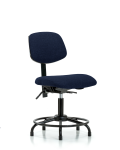 Fabric Chair - Desk Height with Round Tube Base, Seat Tilt, & Stationary Glides in Navy Fabric FDHCH-RT-T1-A0-RG-F45