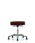 Fabric Stool without Back Chrome - Desk Height with Stationary Glides in Burgundy Fabric FDHSO-CR-RG-F41