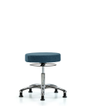 Fabric Stool without Back Chrome - Desk Height with Stationary Glides in Blue Fabric FDHSO-CR-RG-F43